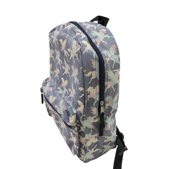 City Streets Backpack Girls One Size Gray Unicorn Print School Travel Vacation - Picture 4 of 11